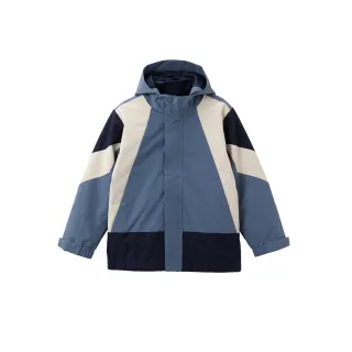 【GIORDANO 佐丹奴】童裝拼色三合一防風外套-兩件式(80 海王星藍X米陶卡其X標誌海軍藍)