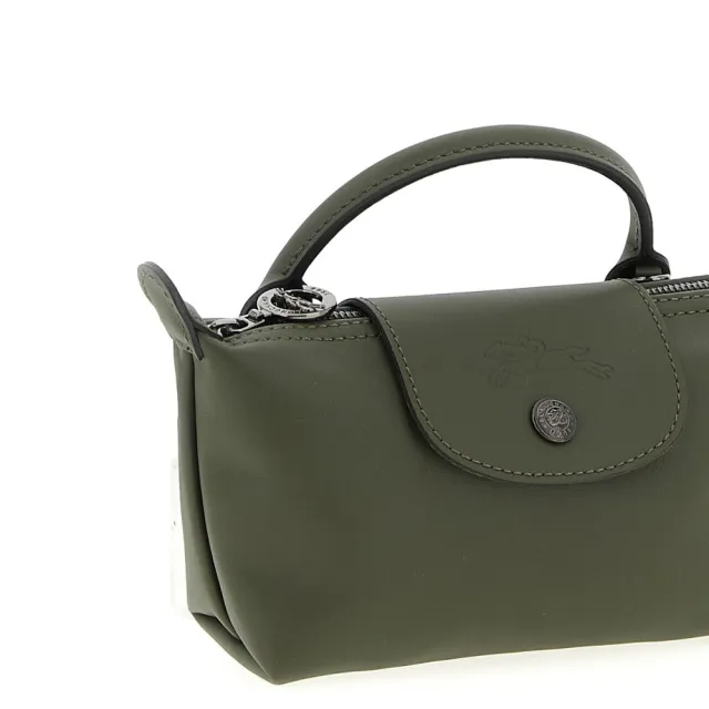 【LONGCHAMP】Le Pliage Xtra XS 迷你 牛皮 手提包 肩背包 斜背包 水餃包 冷杉綠色 34205987549