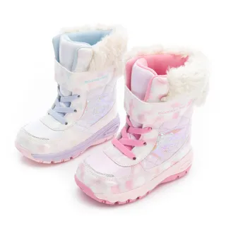 【MOONSTAR 月星】夢幻俏皮防水中童靴(白、粉)