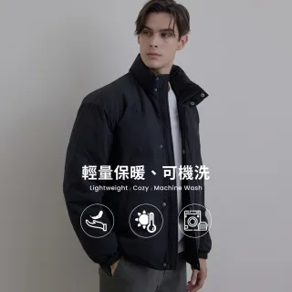 【GIORDANO 佐丹奴】男裝防潑水麵包外套 E-care輕暖系列(09 標誌黑)