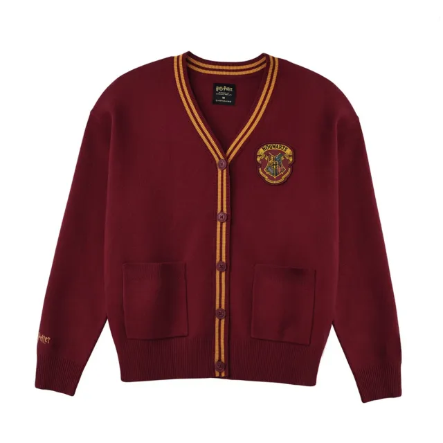 【GIORDANO 佐丹奴】女裝哈利波特授權紐釦毛衣外套 Harry Potter系列(75 暗紅)