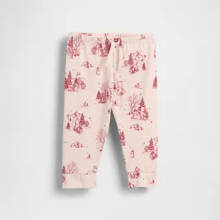 【GAP】嬰兒裝 小熊印花抽繩棉褲-粉色(845627)