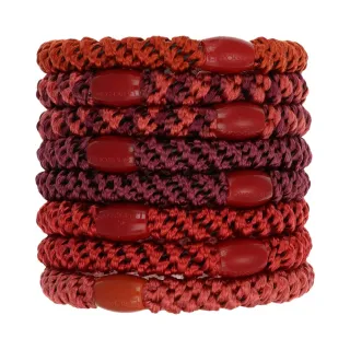 【L. ERICKSON 官方旗艦】粗版 彈力髮圈 8入 〈石榴艷紅〉