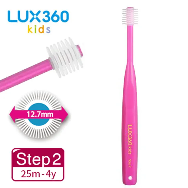 【MEGA TEN】Lux360度兒童牙刷Step2(24m-48m/3入)