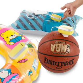 【摩肯】DR. SAVE 充抽兩用真空機組含2大2小壓縮袋-黃(插電款/ 壓出大空間)