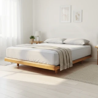 【有情門】STRAUSS 似無邊床架 5*6.2呎/GL22.5(製作期2-3週/實木/MIT/雙人/床架/床框/床組)