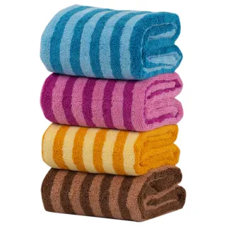 【百鈴】Aqua繽紛色彩舒適巾XM大毛巾4條(吸水巾/毛巾/浴巾/方巾/擦頭巾/包頭巾)