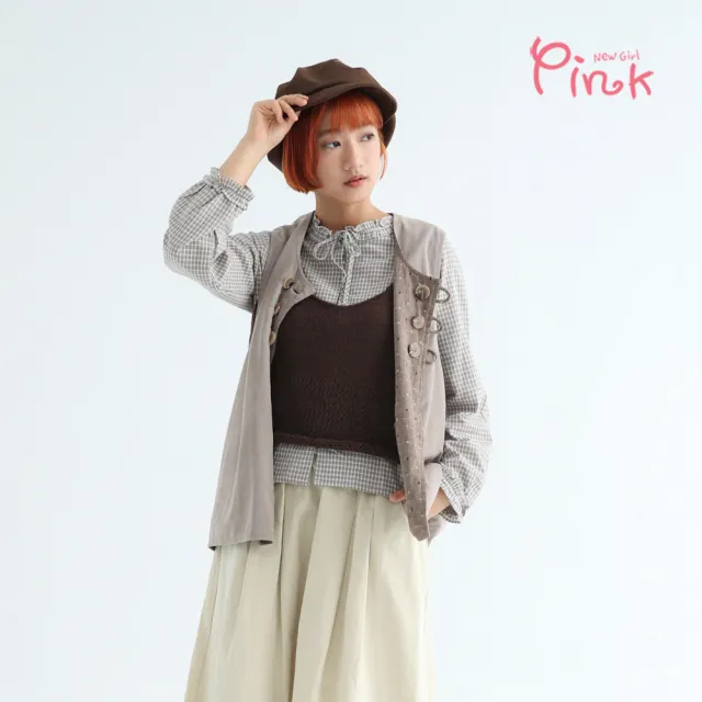 【PINK NEW GIRL】2WAY兩穿式森林系大口袋背心 Z3704AD(2色)