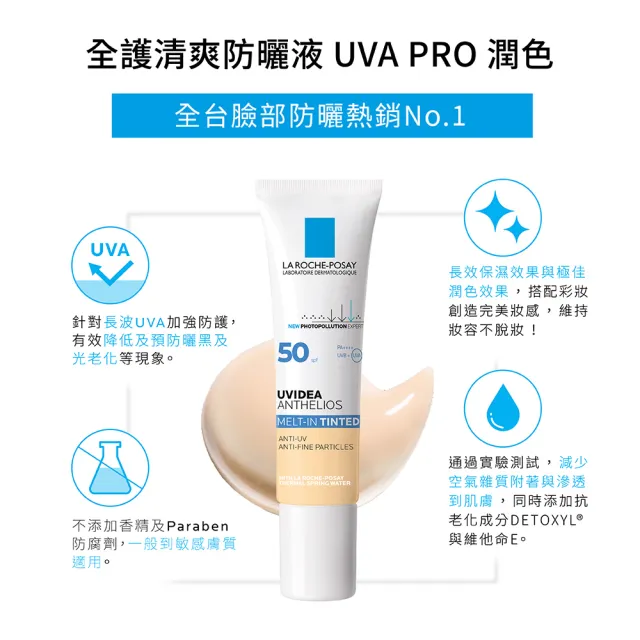 【理膚寶水】雙入組★全護清爽防曬液 UVA PRO 潤色 30ml*2 年度限定組L(防曬推薦)