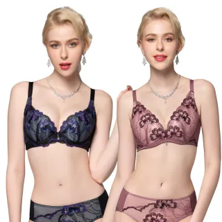 【Swear 思薇爾】2件組午夜仙境系列B-G罩蕾絲刺繡包覆女內衣(2款任選)