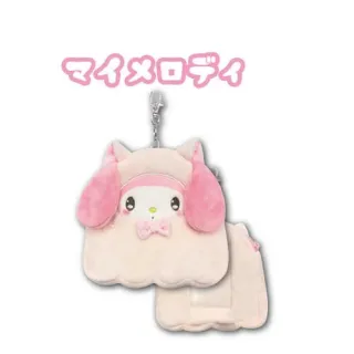 【小禮堂】雙11 Sanrio 三麗鷗 絨毛造型伸縮票卡套 貓咪幽靈款 Kitty 美樂蒂 帕恰狗 漢頓(平輸品
