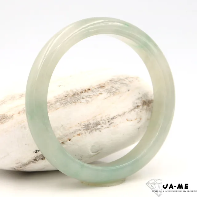 【JA-ME】天然A貨翡翠冰種黃翡飄花玉鐲#17.5-18