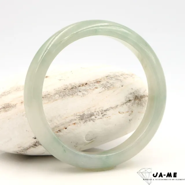 【JA-ME】天然A貨翡翠冰種黃翡飄花玉鐲#17.5-18