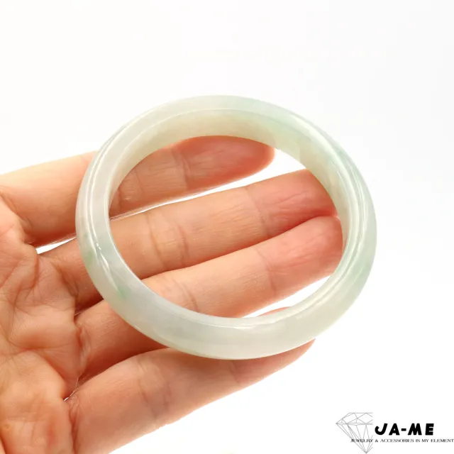 【JA-ME】天然A貨翡翠冰種黃翡飄花玉鐲#17.5-18