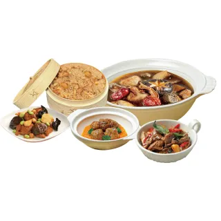 【陽明春天】盈春迎福年菜組(全素/猴菇炊飯+猴菇四寶盅+塔香杏鮑菇鳳眼果+冬菇烤麩+獅子頭/年菜/賞星鮮)