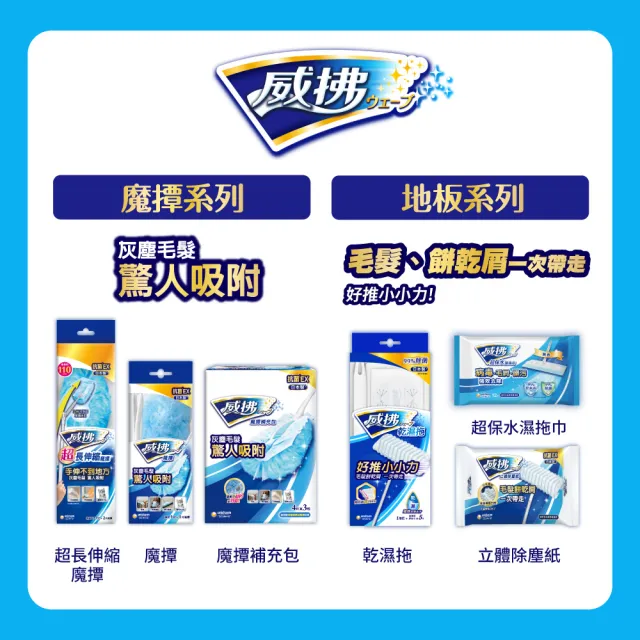 【威拂】魔撢補充包 箱購(共44片 贈濕拖巾12片)
