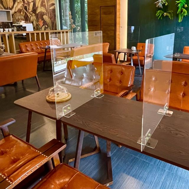 【MORNSUN】餐廳型壓克力用餐隔板 高45X寬45CM 2入組(防疫護盾 餐廳隔板)