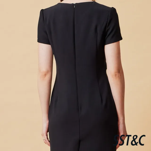 【SST&C】女裝 V領修身剪裁長洋裝－黑-825212202021(換季55折)