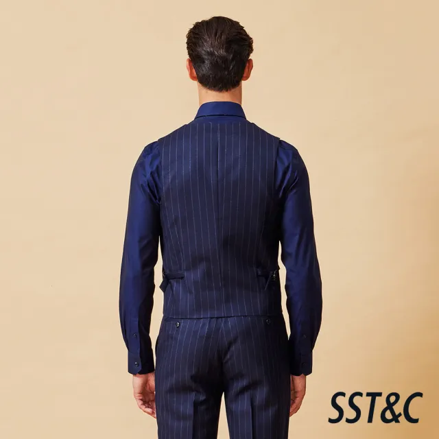 【SST&C】男裝 米蘭系列藏青直條紋修身版西裝背心-825211032041(換季65折)