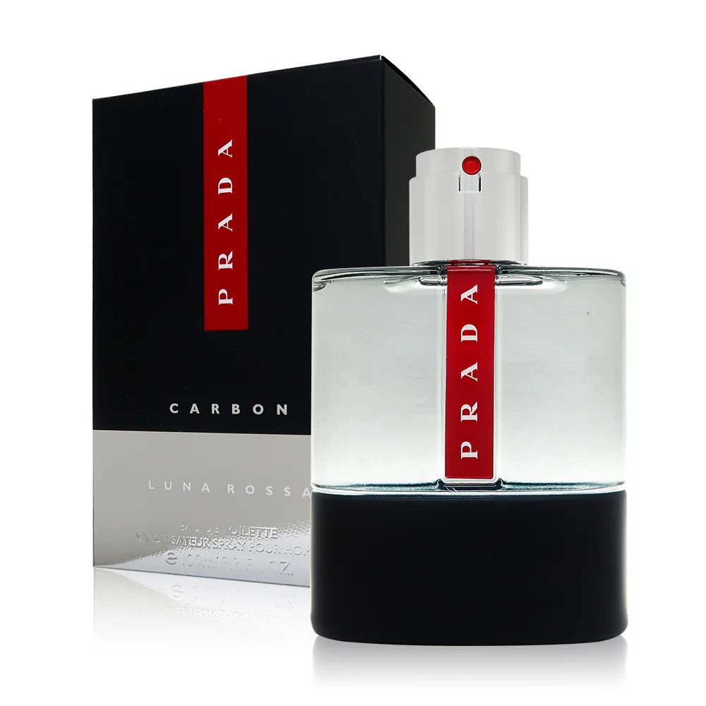 【PRADA 普拉達】Luna Rossa Carbon 卓越勁黑男性淡香水 EDT 100ml