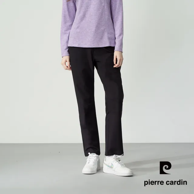 【pierre cardin 皮爾卡登】網路獨家 女款 戶外防風防潑水軟殼休閒褲-黑色(8255885-99)
