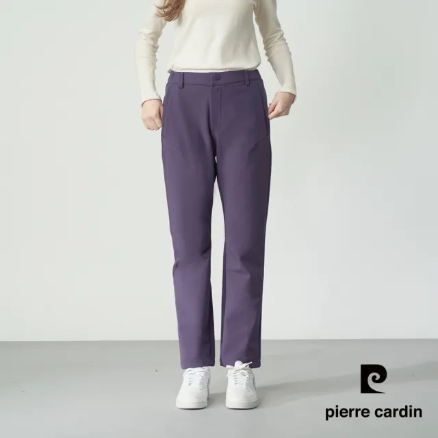 【pierre cardin 皮爾卡登】網路獨家 女款 戶外防風防潑水軟殼休閒褲-紫色(8255885-27)