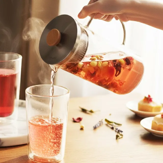 【Driver】冷熱兩用泡茶壺-1200ml(茶具 茶器 熱茶壺 沏茶壺 冷水壺 冷泡茶 耐熱玻璃壺)