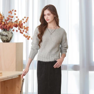 【IENA】金蔥紗落肩針織衫(#5230008 針織上衣、長袖上衣；淺綠色/淺灰色)