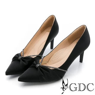 【GDC】GDC-性感V型鍊帶鑽宴會尖頭高跟鞋-黑(521068-00)