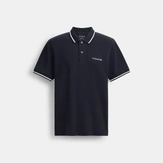 【COACH】蔻馳官方直營 經典 SIGNATUREPOLO衫-海軍藍色(CO817)