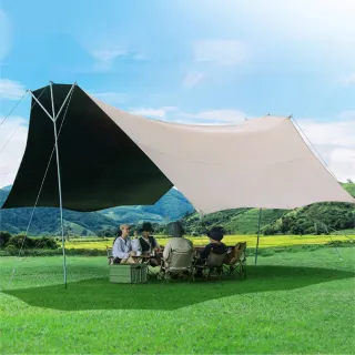 【TAS CAMP】升級款巨無霸露營天幕(露營遮陽 戶外遮陽 天幕布 黑膠天幕 方形天幕 防曬天幕 露營)