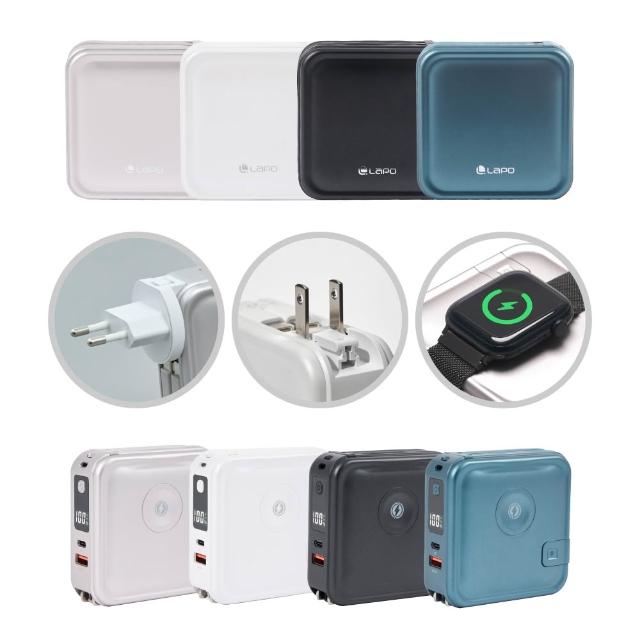 【LaPO】WT-08S 10050mAh 全功能無線充電行動電源_36.18Wh_具Wh標示(快充自帶線/Apple Watch/小電流模式)