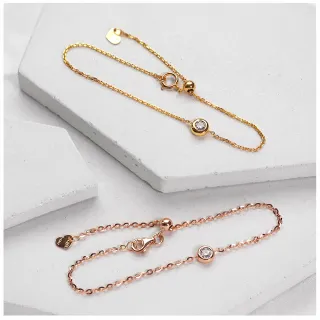 【Vividventure 亞帝芬奇】14K 15分 天然鑽石 真鑽 手鍊 彗星(三色任選)