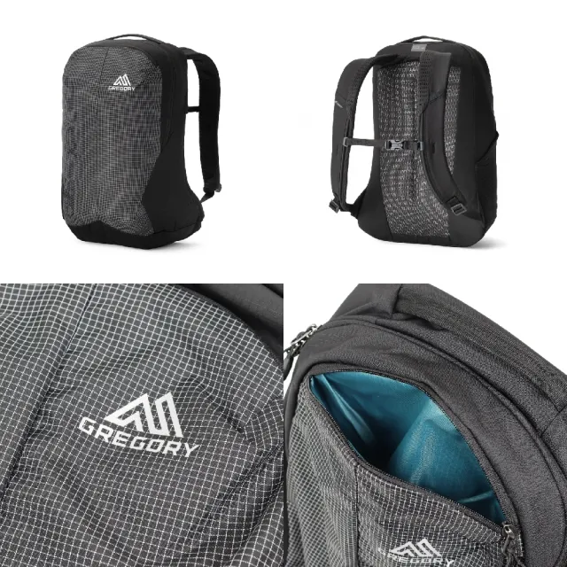 【Gregory】後背包 18L Rhune Backpack 13吋筆電包 黑 格紋 電腦包 書包(150944A385)