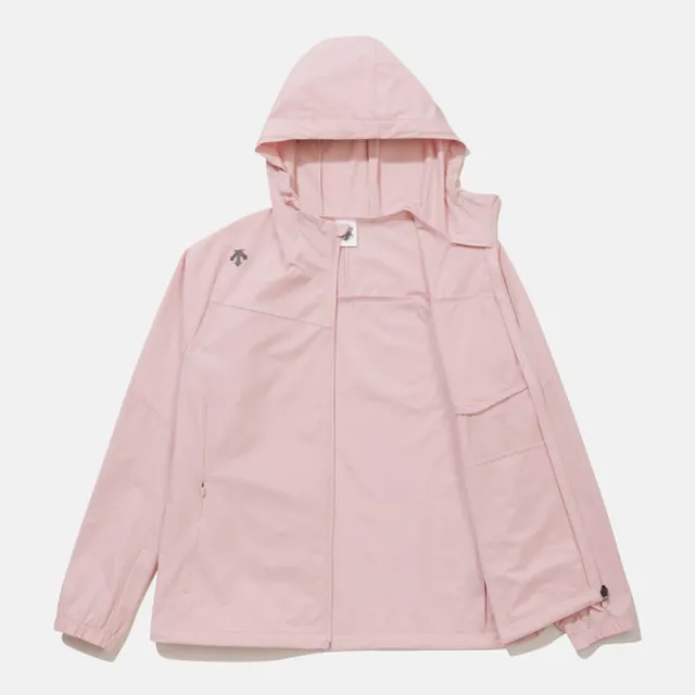 【DESCENTE】外套 女 運動連帽外套 快排 TOUGH WOVEN MOTION FLOW HOODED WINDBREAKER 粉 SQ323RWB82-LPNK