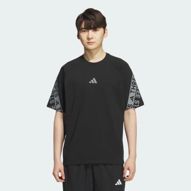 【adidas 愛迪達】愛迪達 Word S::s Tee 男 T恤 運動上衣 休閒短袖 黑 灰 亞版(KB3661)