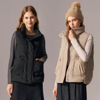 【KERAIA 克萊亞】無拘無束帥氣羽絨馬甲背心(兩色；F)