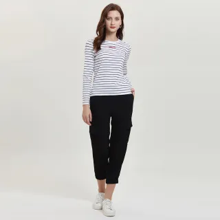 【KeyWear 奇威名品】不對稱設計綁帶休閒長褲