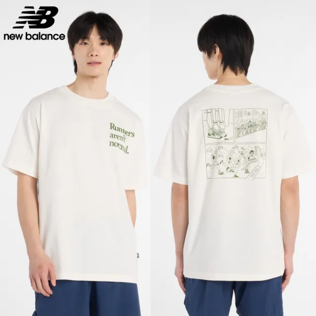 【NEW BALANCE】NB 圖案短T_男性_黑/杏色_MT53921BK_MT53921SST(美版 版型偏大)