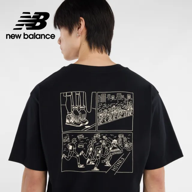 【NEW BALANCE】NB 圖案短T_男性_黑/杏色_MT53921BK_MT53921SST(美版 版型偏大)
