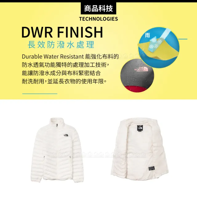 【The North Face】女 可套式化纖外套《沙丘白》8AYE/登山/防潑水/立領外套/鋪棉外套
