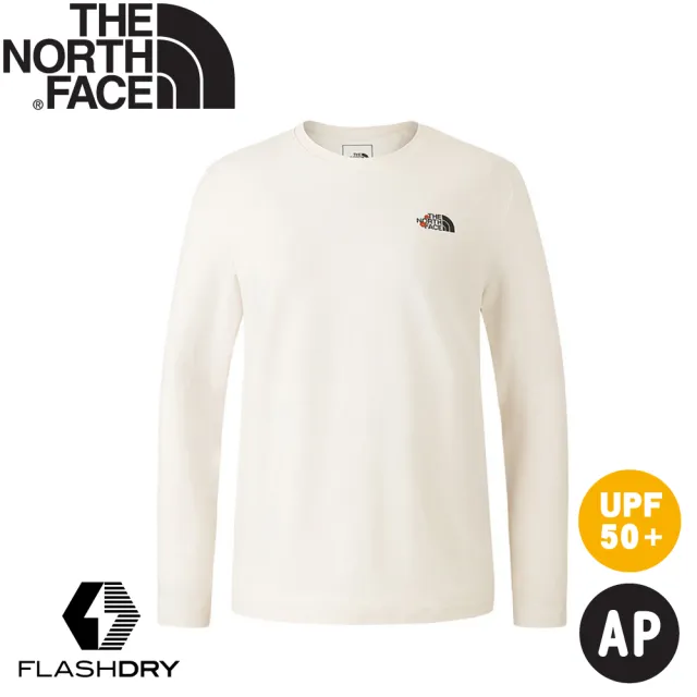【The North Face】女 快乾長袖T恤 AP《沙丘白》89YA/登山/長袖T/長袖上衣/圓領上衣