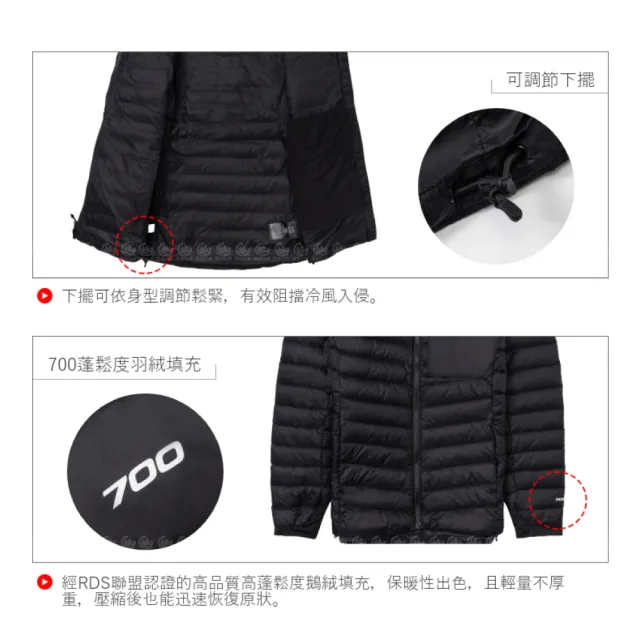 【The North Face】女 700FP 羽絨可套式外套《黑》89Y4/登山/防風/連帽/防潑水
