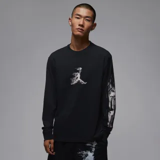 【NIKE 耐吉】長袖上衣 男 喬丹 快乾 AS M J DF SPRT GFX LS CREW 黑 HQ9039-010(3S4678)