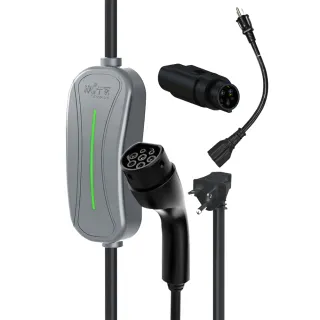 【EVOLUX 綠行家】歐規 LTA06F 便攜式電動車充電器 旅充 Type2 16A  充電樁(附歐規轉美規槍頭轉接器)