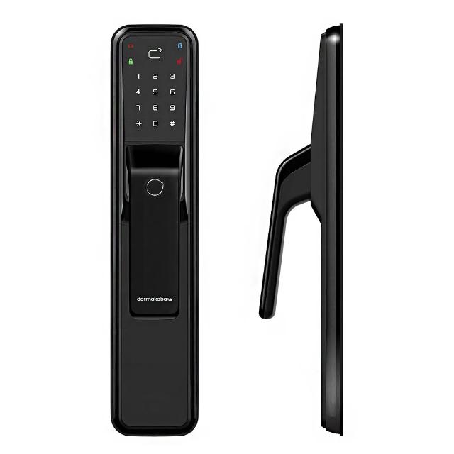 【Dormakaba】AS850 一鍵推拉式 密碼/指紋/卡片/鑰匙 四合一智能電子鎖/門鎖 黑色(附基本安裝)