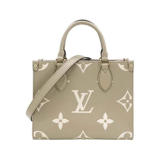 LV LOUIS VUITTON路易威登 M45779 經典 ONTHEGO PM 系列 Empreinte 皮革手提 / 斜背包 全新 LOUIS VUITTON 路易威登 M45779 經典 ONTHEGO PM 系列 Empreinte 皮革手提斜揹包,灰色系設計,採用高質牛皮製成,內層為布面材質,擁有3個內袋,適合日常使用。附原廠防塵套與背帶,法國製造,來自歐洲,女性適用,釦式開口,無外部與內部夾層,提把高度9cm,背帶全長約96cm。
