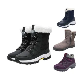 【K.W.】MOMO限定現貨氣質百搭加絨防滑防水健走雪靴(多款可選 滑雪 雪鞋 靴子 休閒鞋)