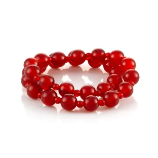 【Woogie武吉珠寶】雙圈紅瑪瑙手鍊(大珠10小珠4mm)