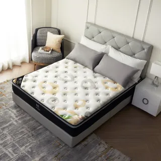 【H&D 東稻家居】台灣製噶米貝兒天絲乳膠抗菌獨立筒床墊-雙人加大6尺(MIT 護邊設計 M型輔助彈簧)